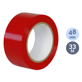 Разметочная лента, ширина ленты 48 мм, длина намотки 33 м, красная / Монтажные и специальные ленты