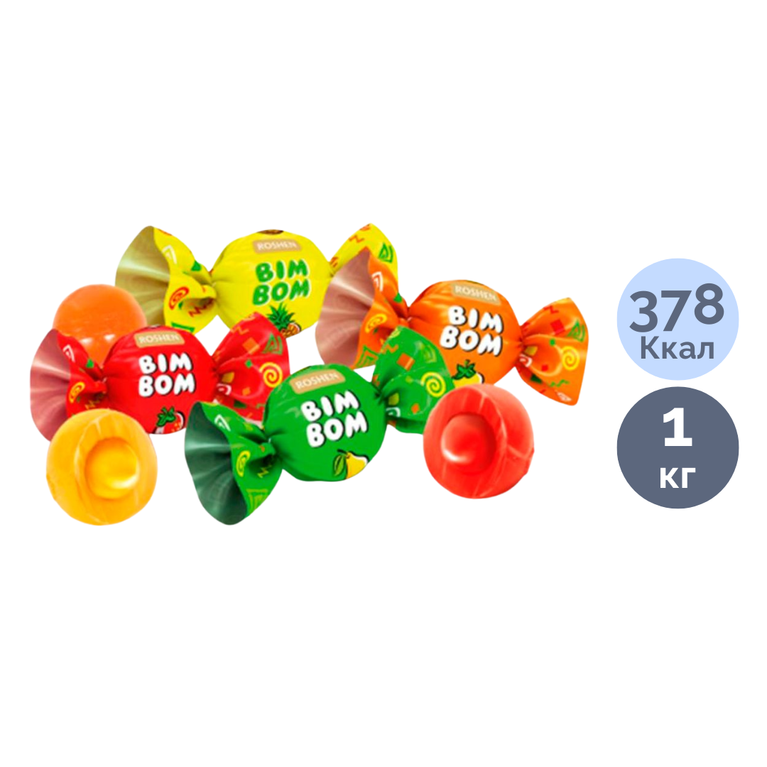 Карамель Roshen "Бим-Бом", ассорти, 1 кг / Конфеты