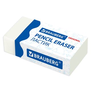Ластик Brauberg "Original", прямоугольный, 38*20*10 мм, белый, цена за штуку / Ластики