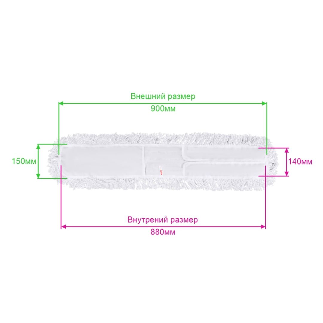 Запаска для швабры OfficeClean Professional, хлопок, размер 90*15 см, белая / Швабры и комплекты №4
