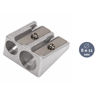 Точилка Brauberg "Style", клиновидная, с двумя отверстиями, серебристый, цена за штуку / Точилки oe.kz Точилка Brauberg "Style", клиновидная, с двумя отверстиями, серебристый, цена за штуку / Точилки