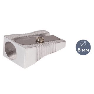 Точилка Brauberg "Style", клиновидная, с одним отверстием, серебристый, цена за штуку / Точилки