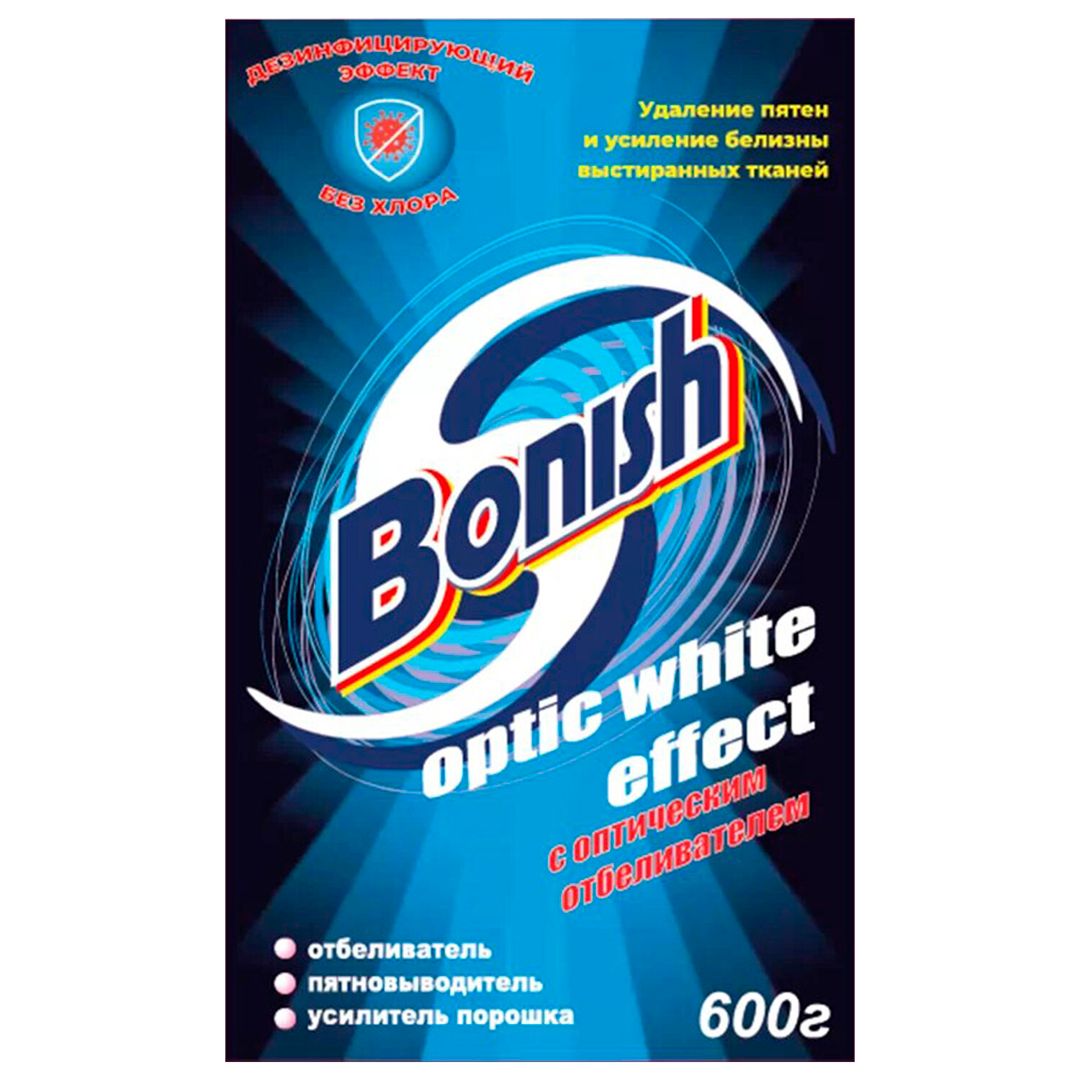 Средство для удаления пятен Bonish "Optic white effect", без хлора, 600 гр / Пятновыводители, отбеливатели