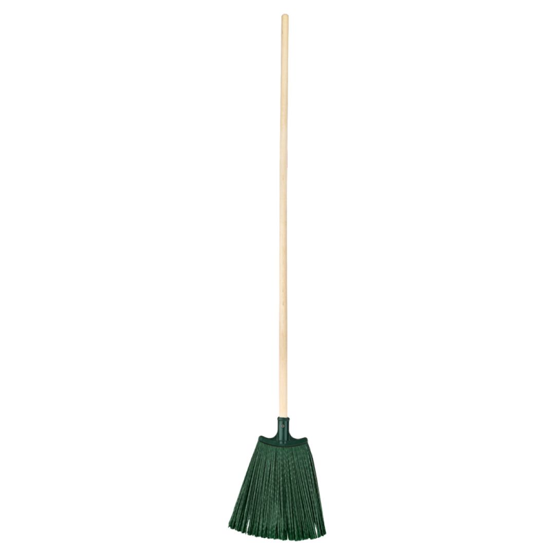 Метла OfficeClean, для улицы, плоская веерная, с деревянным черенком, 120 см / Веники, щетки, совки