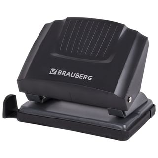 Дырокол Brauberg "Super", захват 20 листов, пластиковый, черный / Дыроколы до 20 листов