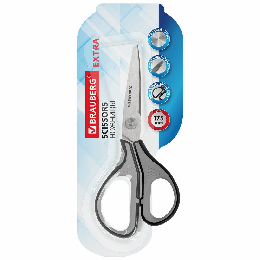Қайшы Brauberg "Super", өлшемі 17,5 см, сұр / Қайшылар №2