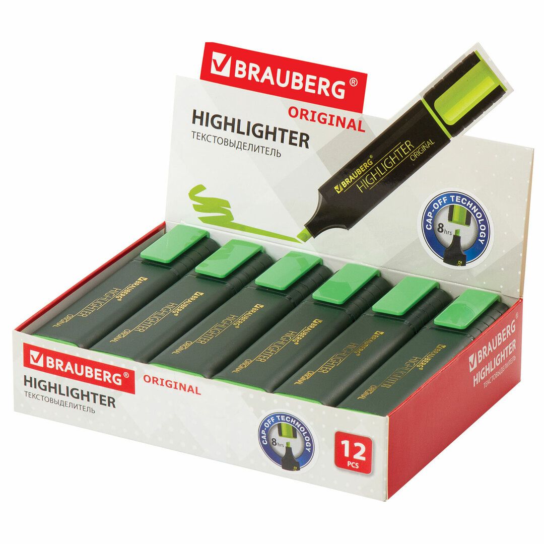 Мәтін бөлектеуіш маркер Brauberg "Original", ұшы қиғаш 1-5 мм, жасыл, баға бір дана үшін / Мәтін бөлектеуіштер №2 oe.kz Мәтін бөлектеуіш маркер Brauberg "Original", ұшы қиғаш 1-5 мм, жасыл, баға бір дана үшін / Мәтін бөлектеуіштер №2