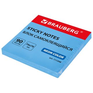 Өздігінен жабысатын блок 76*51 мм, Brauberg "Neon", сары, 90 парақ / Өзі жабысатын блоктар