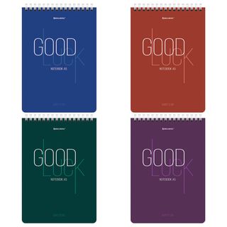 Блокнот Brauberg "Good Luck", А5, 80 листов, на гребне, в клетку, ассорти / Блокноты