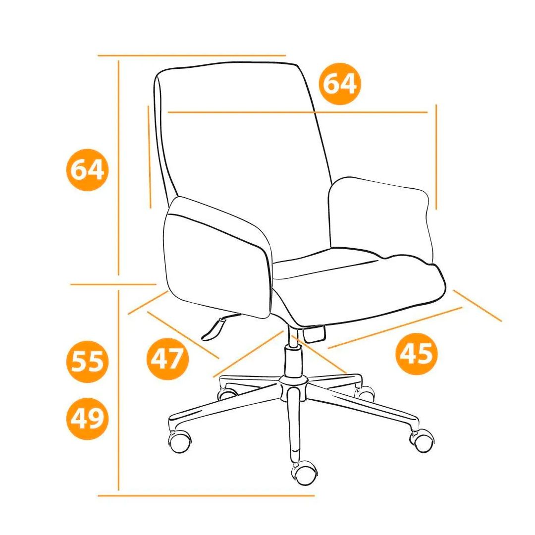 Кресло для персонала York, флок, серое / Кресла для персонала №6