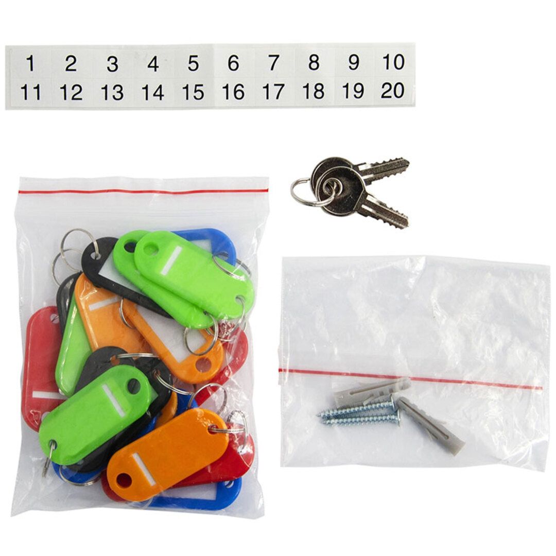 Кілт сақтағыш Aiko Key-20, 20 кілтке арналған, 300*185*59 мм, салпыншақтармен, сұр / Кілттер шкафтары, брелоктар №4