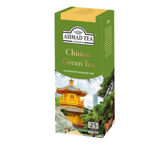 Шай Ahmad Chinese Green Tea, жасыл шай, 25 қалташа / Қалташалардағы шай