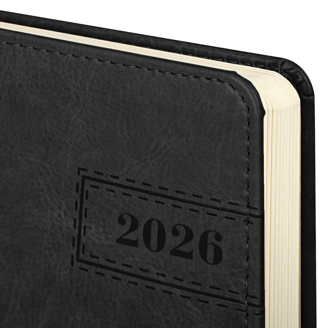Ежедневник датированный Brauberg "Imperial", 2026 г, А5, 168 л, кожзам, черный / Ежедневники датированные №3