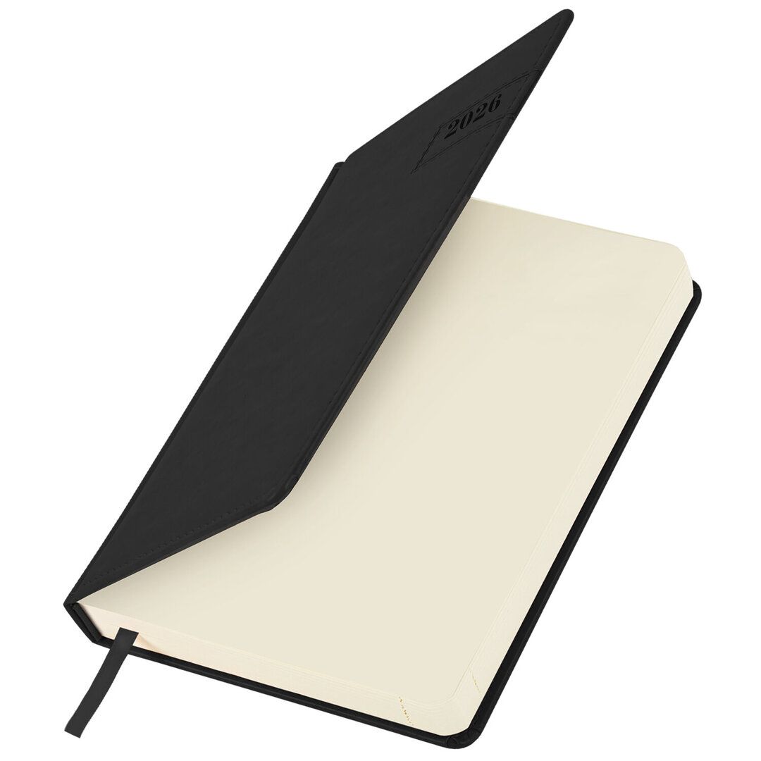 Ежедневник датированный Brauberg "Imperial", 2026 г, А5, 168 л, кожзам, черный / Ежедневники датированные №4