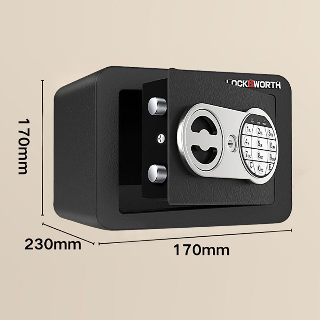 Сейф LockSworth "VS4501BK", электронный код + ключ, 170*230*170 мм, 2 кг, черный / Сейфы №4