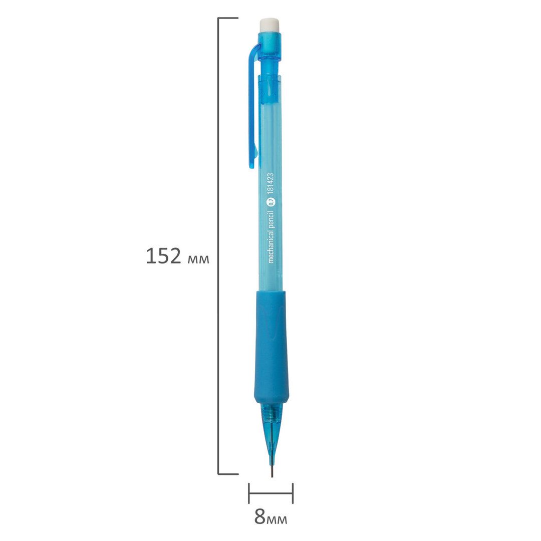 Карандаш механический Staff "College" MP-422, 0,7 мм, HB, с ластиком, ассорти / Карандаши механические №4