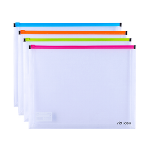 Папка-конверт Deli "Rio", А4 формат, 180 мкм, Zip-Lock, ассорти / Папки-конверты на молнии