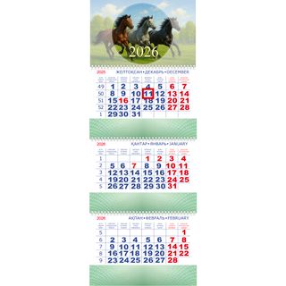 Календарь настенный на гребне 2026 г. "Символ года", 840*300 мм, три деления / Календари