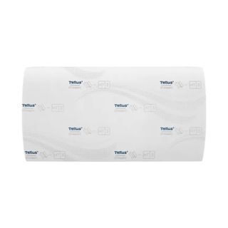 Полотенца бумажные Tellus "Singlefold", 250 шт, 1-слойные, 23*23 см, сложение V, белые / Полотенца для диспенсеров