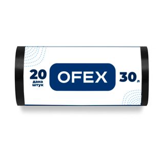 Мешки для мусора Ofex на 30 л, 20 шт. в рулоне, черные / Пакеты для мусора
