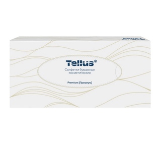 Салфетки Tellus, 2-х слойные, 100 шт., размер листа 20,8*19 см, в картонном боксе, белые / Салфетки бумажные