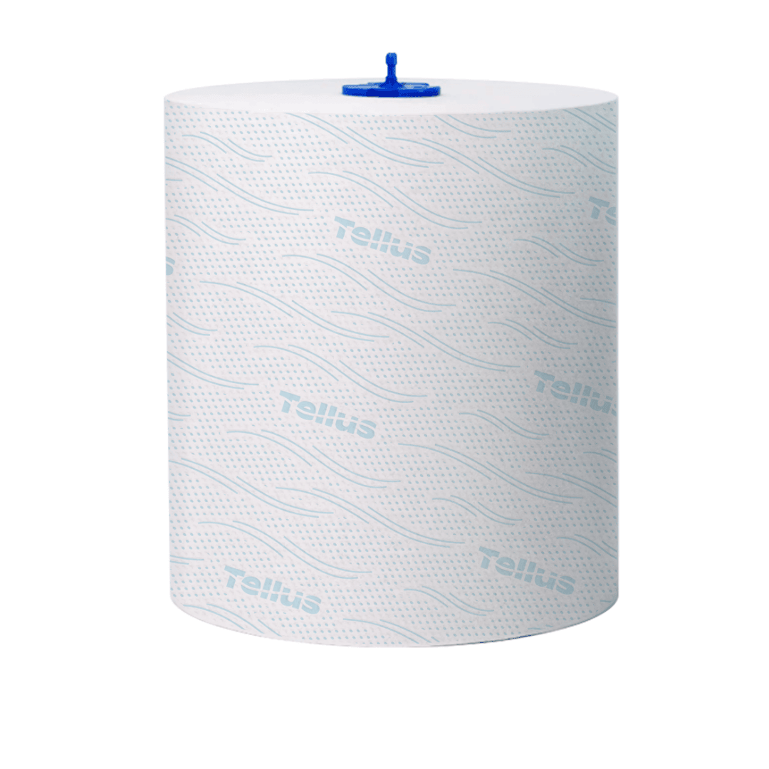 Полотенца бумажные Tellus "Matic Solution", 150 м, 2-х слойные, система H1, белые / Полотенца для диспенсеров
