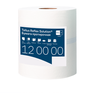 Полотенца бумажные с центральной вытяжкой Tellus "Reflex Solution", 270 м, 1 слойные, белые / Полотенца для диспенсеров