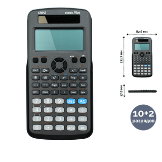 Калькулятор научный Deli "ED-991ES", 10+2 разряда, 171,7*82,6*17,6 мм, черный / Калькуляторы настольные