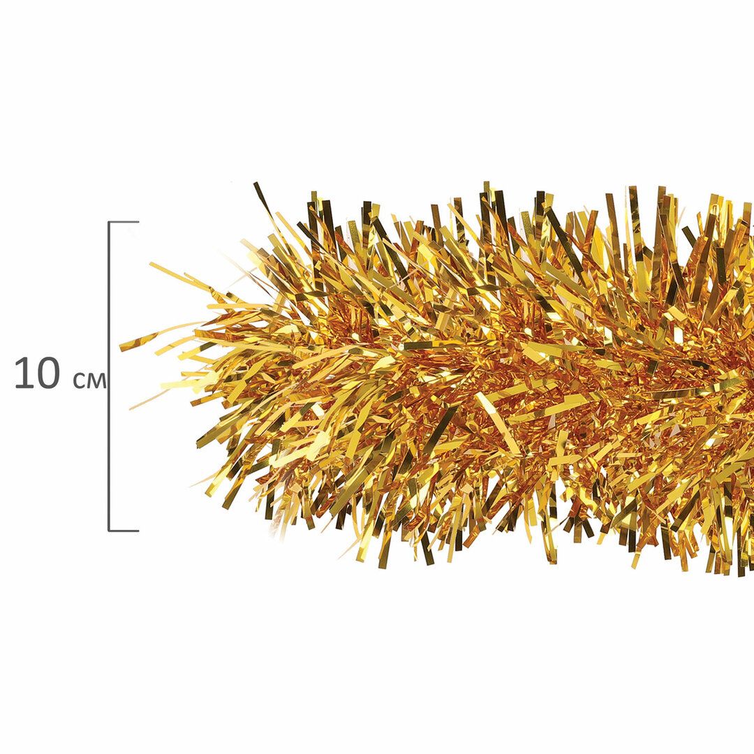 Мишура елочная Золотая сказка, длина 2 м, ширина 10 см, 3 шт/упак, золотистая / Подарки и сувениры №4 oe.kz Мишура елочная Золотая сказка, длина 2 м, ширина 10 см, 3 шт/упак, золотистая / Подарки и сувениры №4