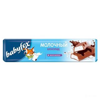 Шоколадный батончик Babyfox с молочной начинкой, 47 гр / Шоколад
