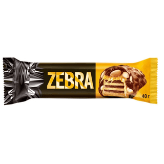 Вафли Zebra, глазированные, 40 гр / Печенье, вафли, крекеры