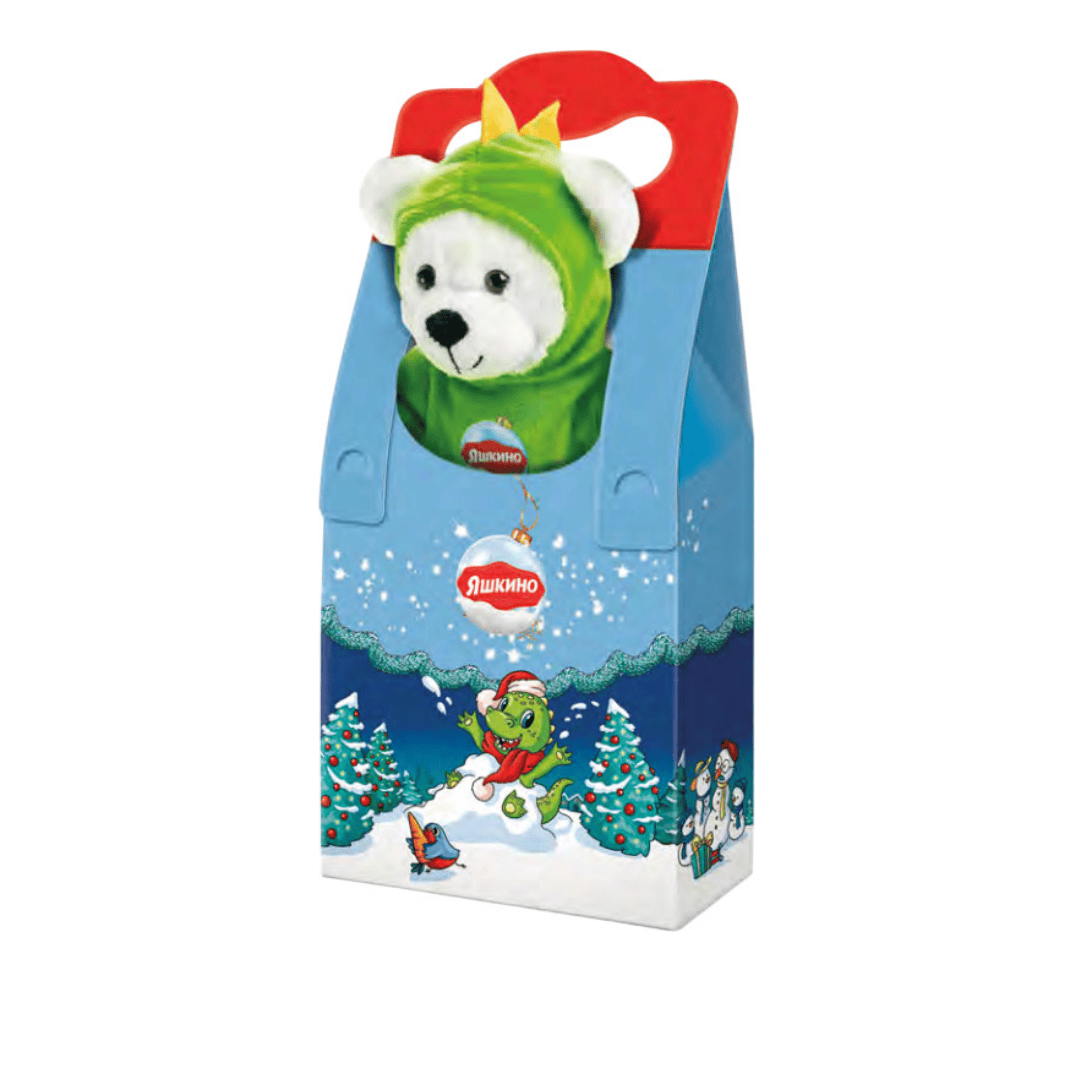 Новогодний подарок Яшкино "Сумочка с игрушкой", 320 гр / Новогодние подарки oe.kz Новогодний подарок Яшкино "Сумочка с игрушкой", 320 гр / Новогодние подарки