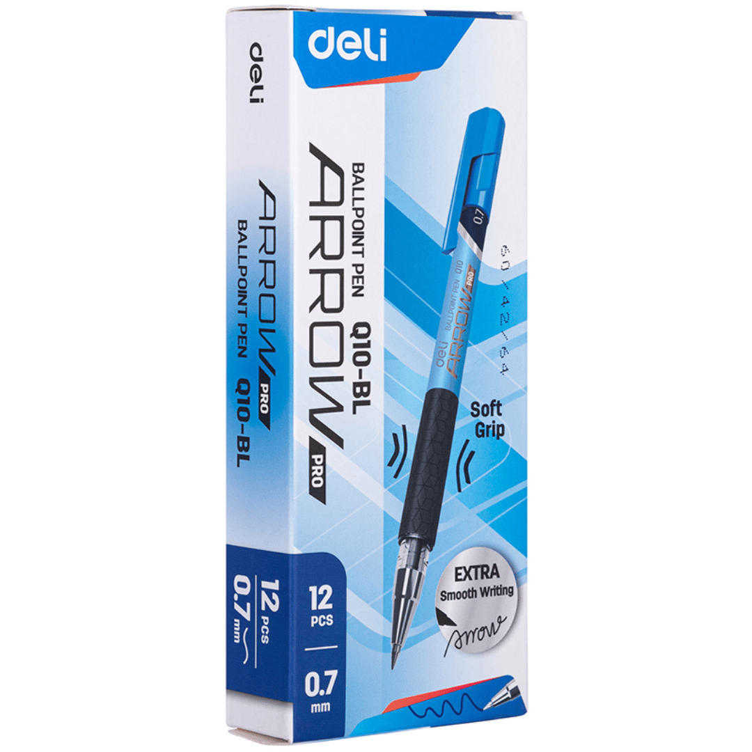 Ручка шариковая Deli "Arrow Q10", 0,7 мм, синяя, цена за штуку / Ручки шариковые неавтоматические №5