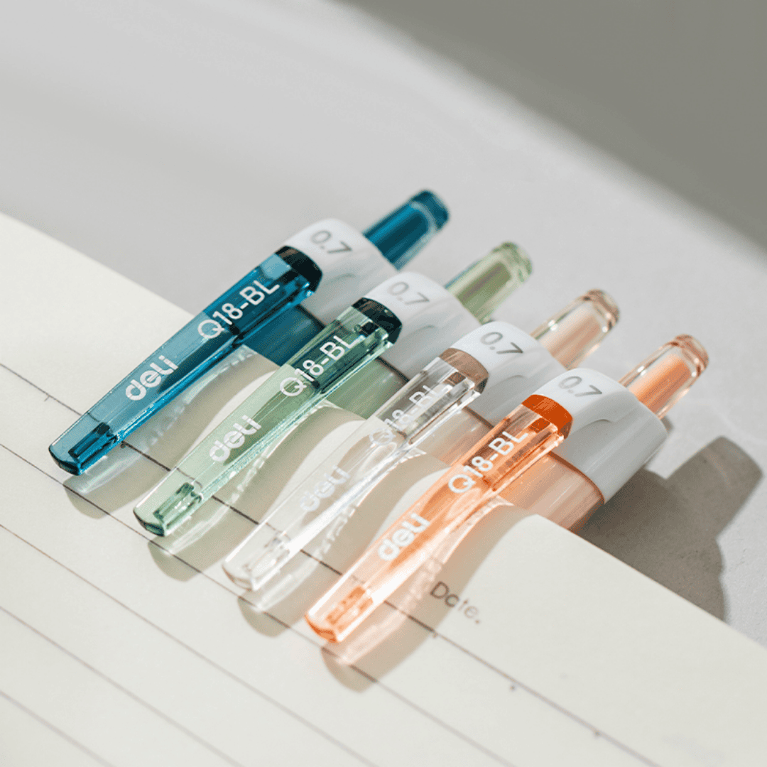 Ручка шариковая автоматическая Deli "Linfini", 0,7 мм, синяя, корпус ассорти, цена за штуку / Ручки шариковые автоматические №2