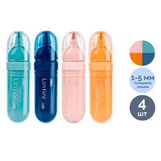 Мәтін бөлектеуіш маркерлер жинағы Luxor "Highlighter NEO Fluorescent", ұшы қиғаш 1-4,5 мм, 4 түс / Мәтін бөлектеуіштер