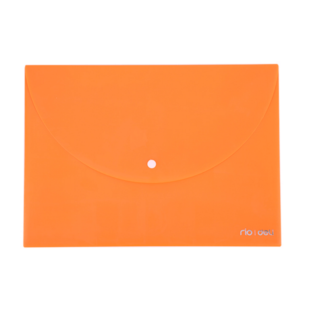 Батырмасы бар конверт-папка Стамм, A4, 150 мкм, мөлдір, сары / Батырмадағы конверт папкалар