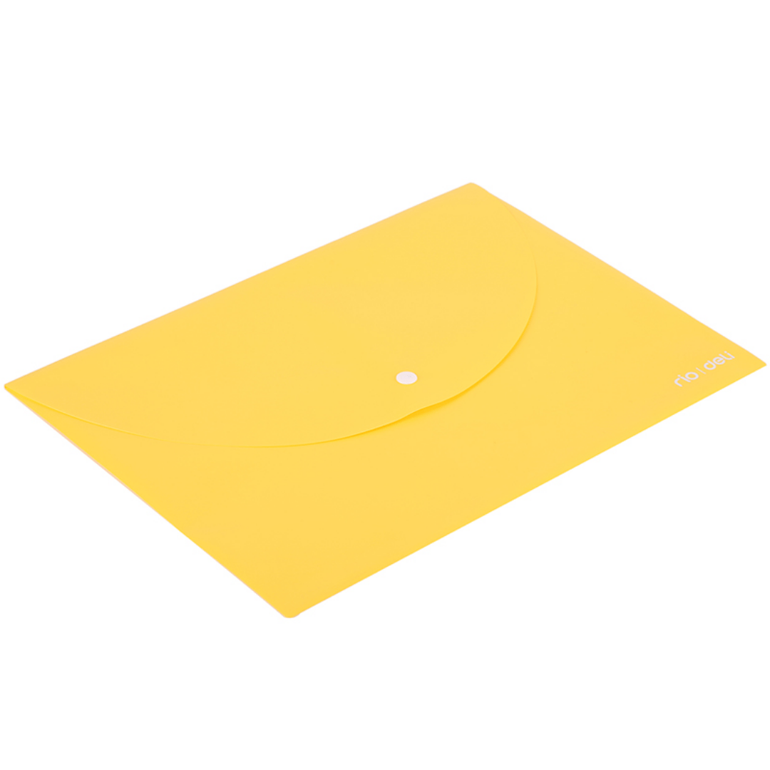 Батырмасы бар конверт-папка Стамм, A4, 150 мкм, мөлдір, сары / Батырмадағы конверт папкалар №5