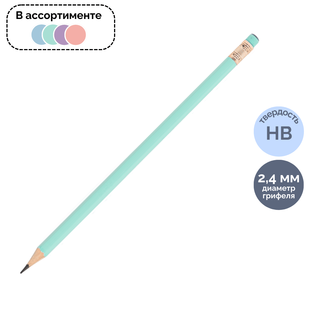 Қара графитті қарындаш Berlingo "Flexy Neon" HB, пластик, үшкірленген, баға бір дана үшін / Қара графитті қарындаштар