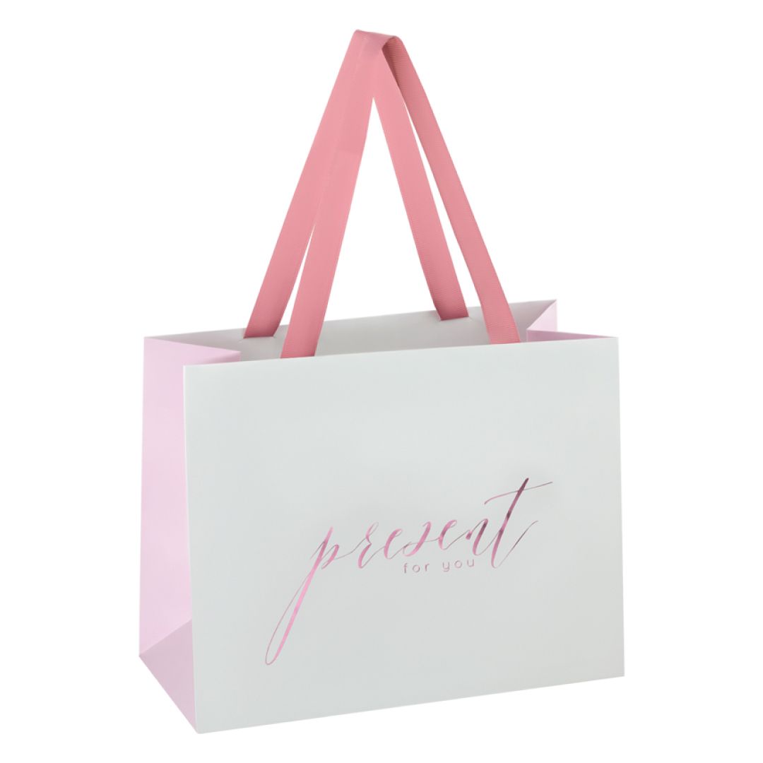 Пакет подарочный Meshu "Tender Present Pink", размер 23*18*10 см, матовая ламинация / Упаковка подарков