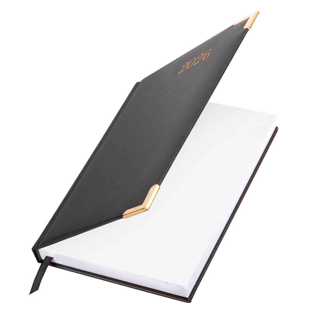 Ежедневник датированный Brauberg "Senator", 2026 г, А5, 168 л, кожзам, черный / Ежедневники датированные №4