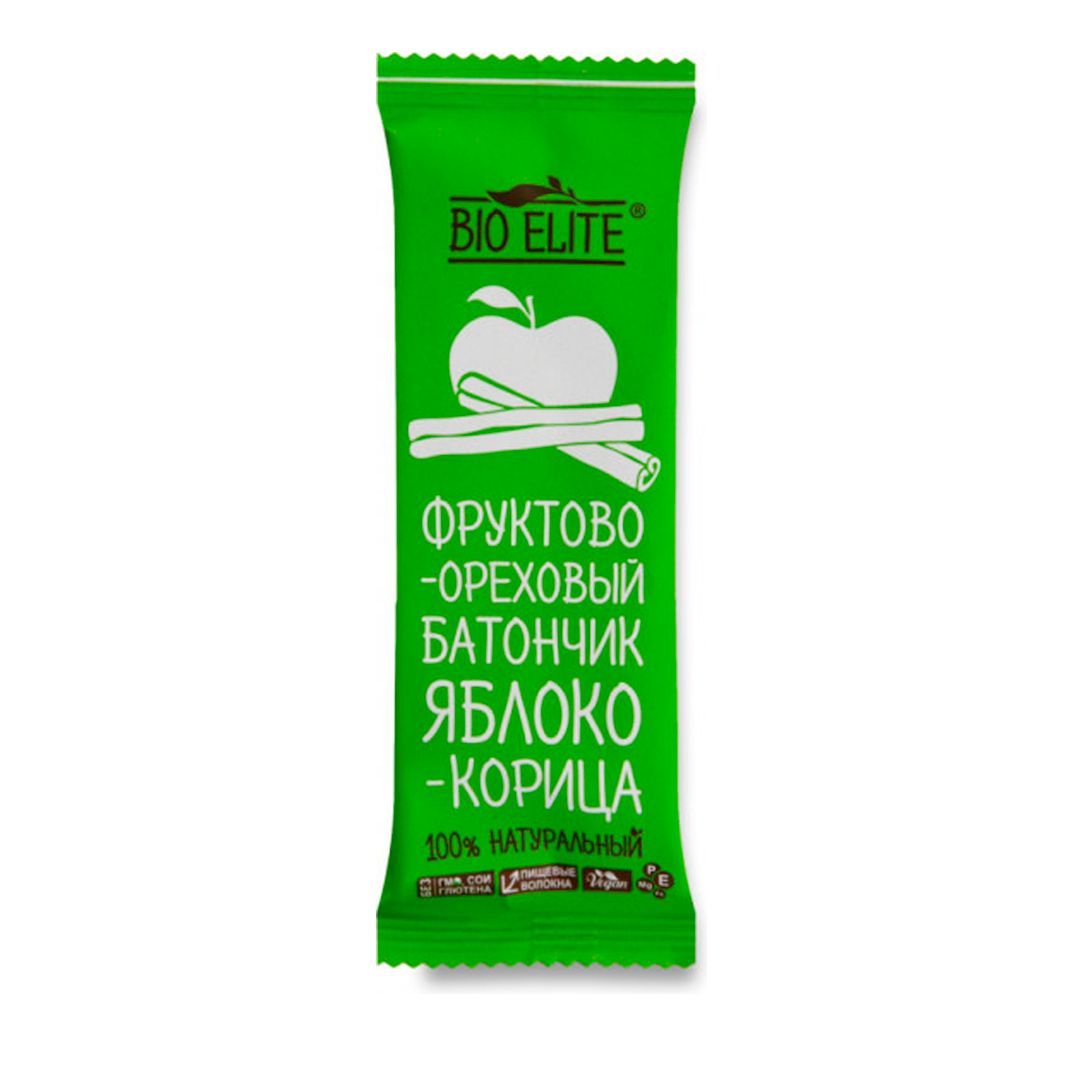 Фруктово-ореховый баточик Bio Elite "Яблоко-корица", 35 гр / Здоровое питание oe.kz Фруктово-ореховый баточик Bio Elite "Яблоко-корица", 35 гр / Здоровое питание