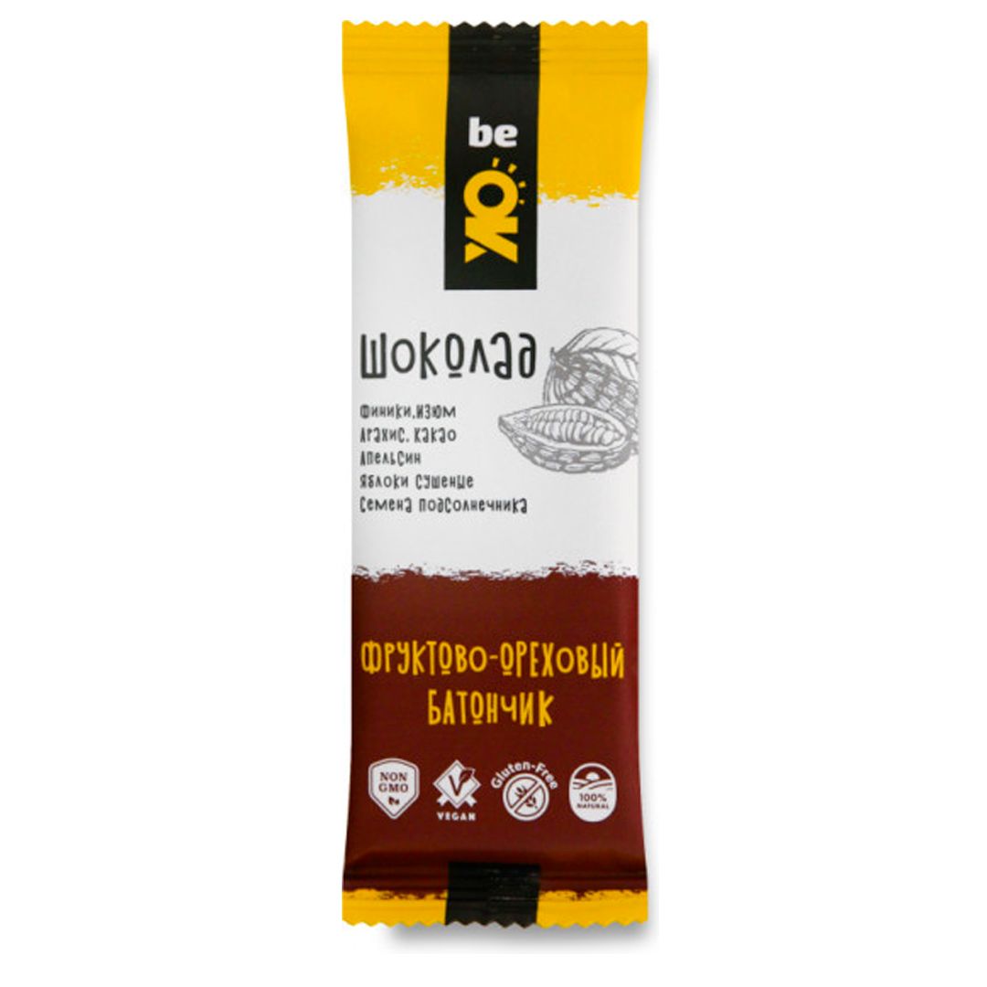 Фруктово-ореховый баточик Be OK "Шоколад", 30 гр / Здоровое питание oe.kz Фруктово-ореховый баточик Be OK "Шоколад", 30 гр / Здоровое питание