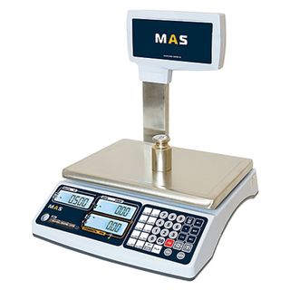 Тіреуіші бар сауда таразысы MAS MR1-15P, электрондық, максималды жүктеме 15 кг / Таразылар