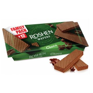 Вафли Roshen "Wafers", с шоколадной начинкой, 216 гр / Вафли, трубочки, крекеры