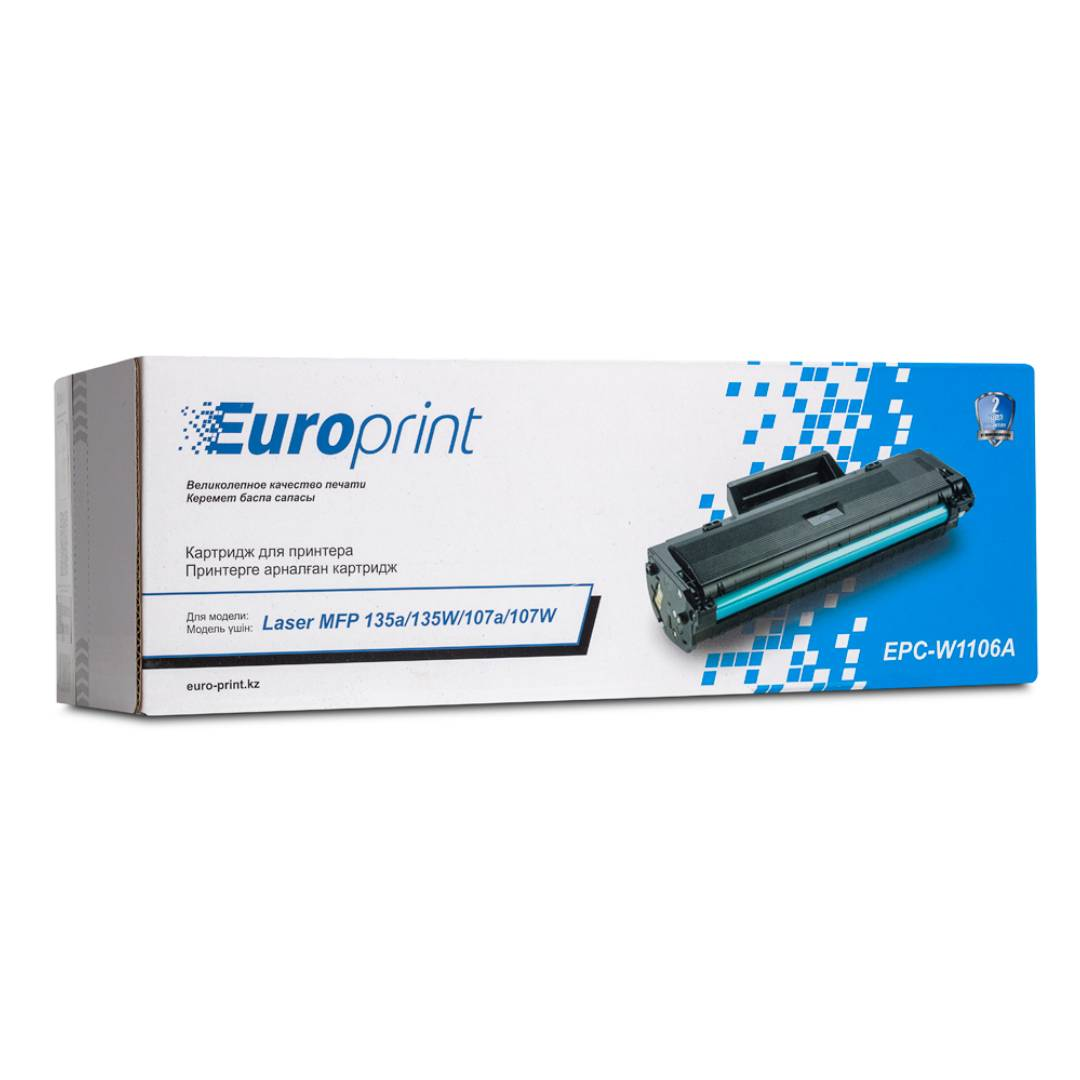 Europrint EPC-W1106A үйлесімді картриджі HP Laser 107r/107a/135a/135r/137fnw үшін, қара / Қара түсті картридждер №3