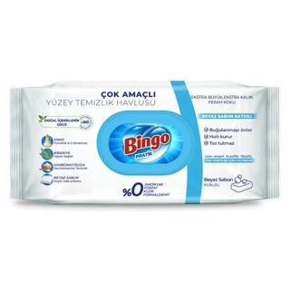 Салфетки влажные Bingo "Белое мыло", 96 штук в упаковке / Салфетки влажные косметические