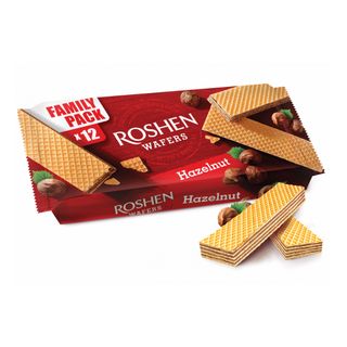 Вафли Roshen "Wafers", с ореховой начинкой, 216 гр / Печенье, вафли, крекеры