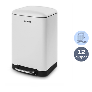 Ведро для мусора Laima "Ultra", 12 л, с педалью, металл, белое / Контейнеры и ведра для мусора oe.kz Ведро для мусора Laima "Ultra", 12 л, с педалью, металл, белое / Контейнеры и ведра для мусора