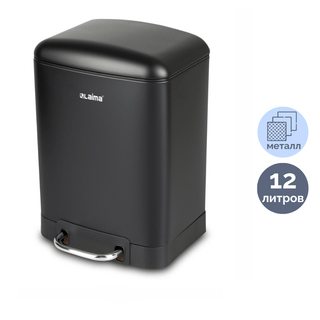 Ведро для мусора Laima "Ultra", 12 л, с педалью, металл, черное / Контейнеры и ведра для мусора oe.kz Ведро для мусора Laima "Ultra", 12 л, с педалью, металл, черное / Контейнеры и ведра для мусора
