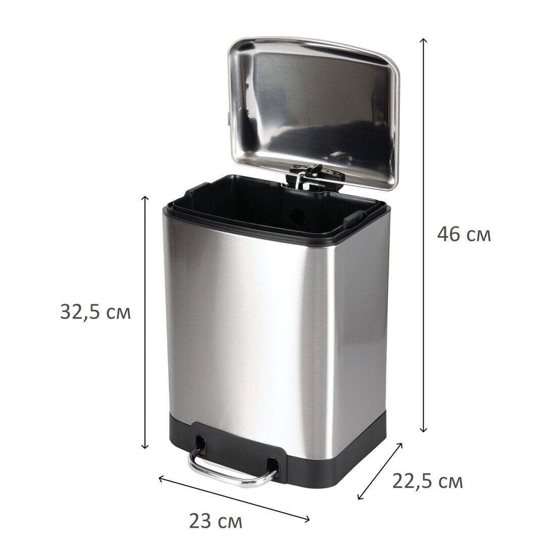 Ведро для мусора Laima "Ultra", 6 л, с педалью, нержавеющая сталь / Контейнеры и ведра для мусора №2 oe.kz Ведро для мусора Laima "Ultra", 6 л, с педалью, нержавеющая сталь / Контейнеры и ведра для мусора №2